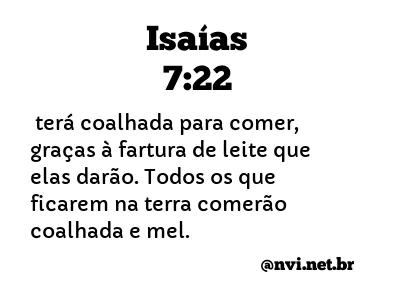 ISAÍAS 7:22 NVI NOVA VERSÃO INTERNACIONAL