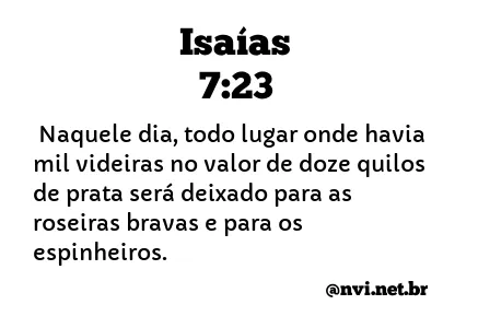 ISAÍAS 7:23 NVI NOVA VERSÃO INTERNACIONAL