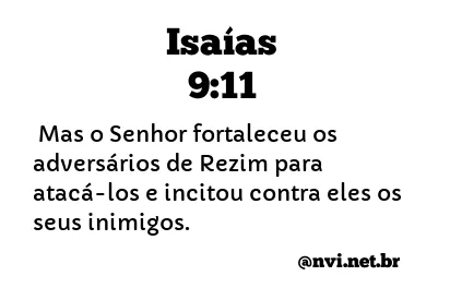 ISAÍAS 9:11 NVI NOVA VERSÃO INTERNACIONAL