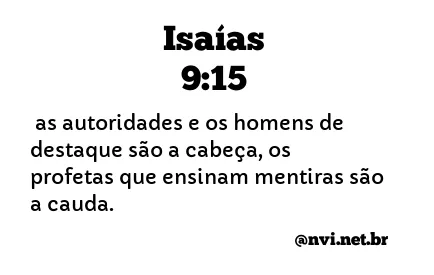 ISAÍAS 9:15 NVI NOVA VERSÃO INTERNACIONAL