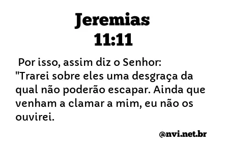 JEREMIAS 11:11 NVI NOVA VERSÃO INTERNACIONAL