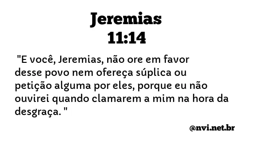 JEREMIAS 11:14 NVI NOVA VERSÃO INTERNACIONAL