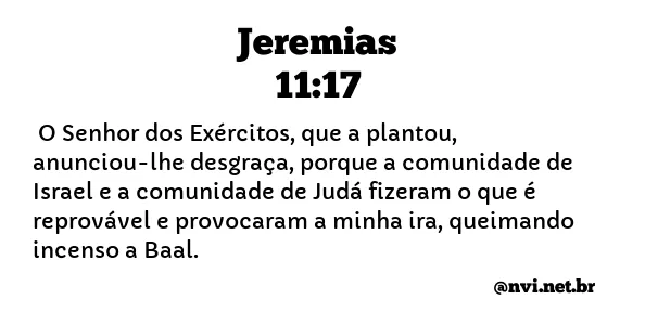 JEREMIAS 11:17 NVI NOVA VERSÃO INTERNACIONAL