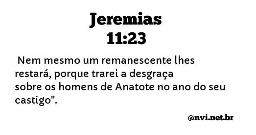 JEREMIAS 11:23 NVI NOVA VERSÃO INTERNACIONAL