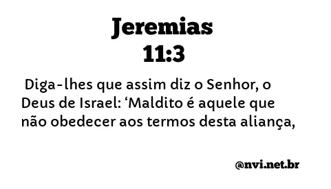 JEREMIAS 11:3 NVI NOVA VERSÃO INTERNACIONAL