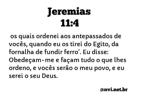 JEREMIAS 11:4 NVI NOVA VERSÃO INTERNACIONAL