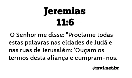 JEREMIAS 11:6 NVI NOVA VERSÃO INTERNACIONAL