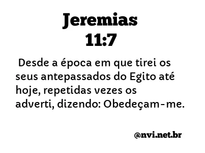 JEREMIAS 11:7 NVI NOVA VERSÃO INTERNACIONAL