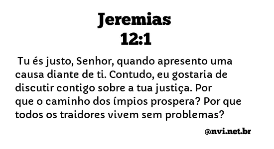 JEREMIAS 12:1 NVI NOVA VERSÃO INTERNACIONAL