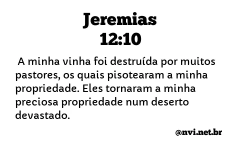 JEREMIAS 12:10 NVI NOVA VERSÃO INTERNACIONAL