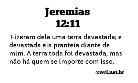 JEREMIAS 12:11 NVI NOVA VERSÃO INTERNACIONAL