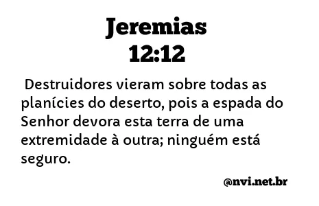 JEREMIAS 12:12 NVI NOVA VERSÃO INTERNACIONAL