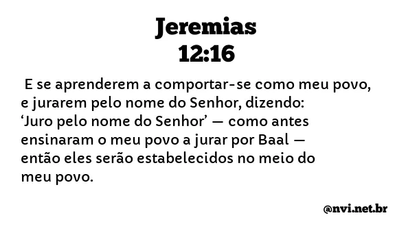 JEREMIAS 12:16 NVI NOVA VERSÃO INTERNACIONAL