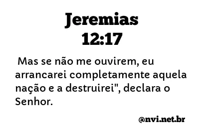 JEREMIAS 12:17 NVI NOVA VERSÃO INTERNACIONAL