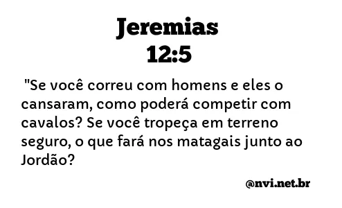 JEREMIAS 12:5 NVI NOVA VERSÃO INTERNACIONAL