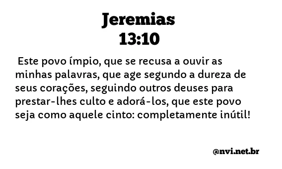 JEREMIAS 13:10 NVI NOVA VERSÃO INTERNACIONAL