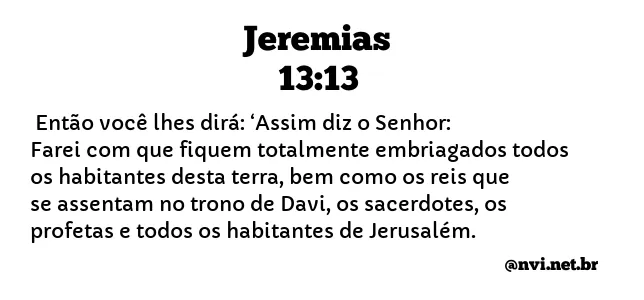 JEREMIAS 13:13 NVI NOVA VERSÃO INTERNACIONAL