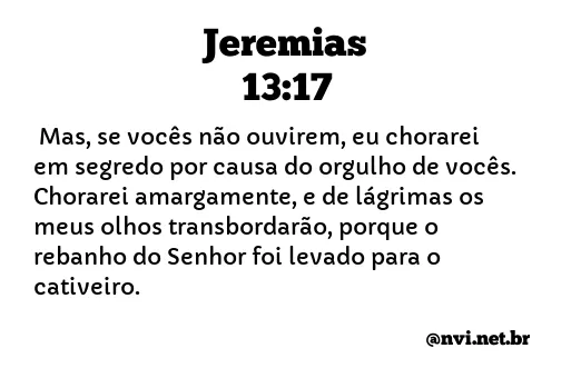 JEREMIAS 13:17 NVI NOVA VERSÃO INTERNACIONAL