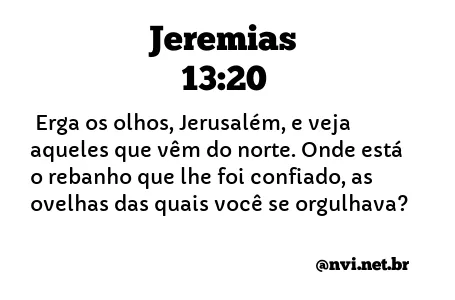 JEREMIAS 13:20 NVI NOVA VERSÃO INTERNACIONAL