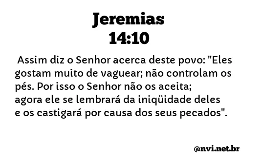 JEREMIAS 14:10 NVI NOVA VERSÃO INTERNACIONAL