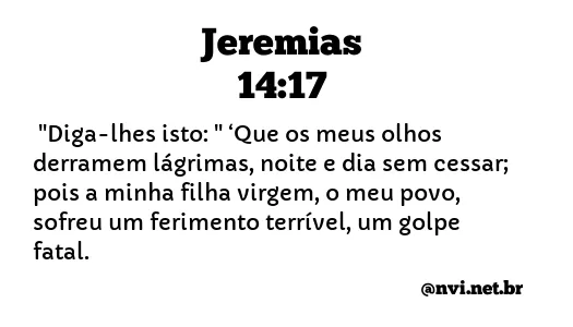 JEREMIAS 14:17 NVI NOVA VERSÃO INTERNACIONAL