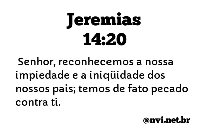 JEREMIAS 14:20 NVI NOVA VERSÃO INTERNACIONAL