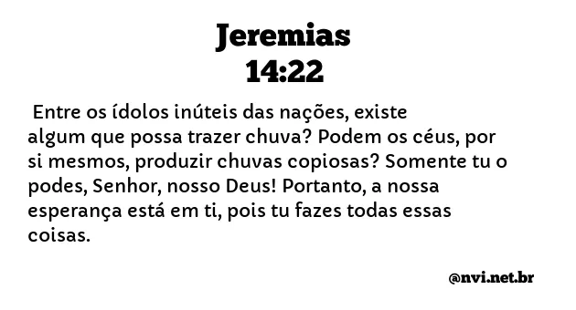 JEREMIAS 14:22 NVI NOVA VERSÃO INTERNACIONAL