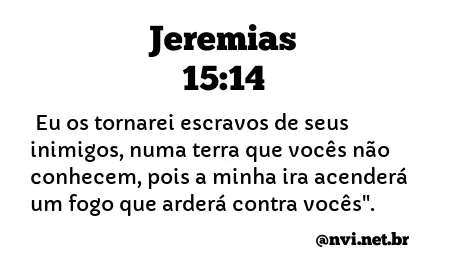 JEREMIAS 15:14 NVI NOVA VERSÃO INTERNACIONAL