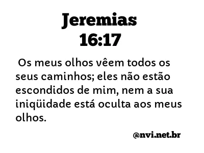 JEREMIAS 16:17 NVI NOVA VERSÃO INTERNACIONAL