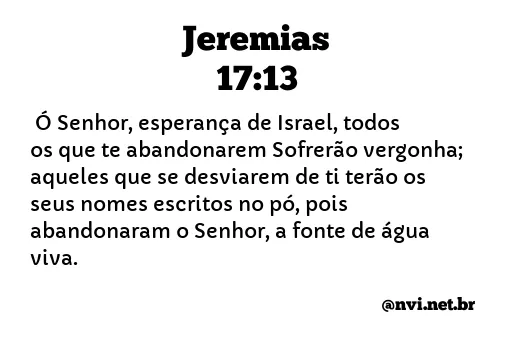 JEREMIAS 17:13 NVI NOVA VERSÃO INTERNACIONAL