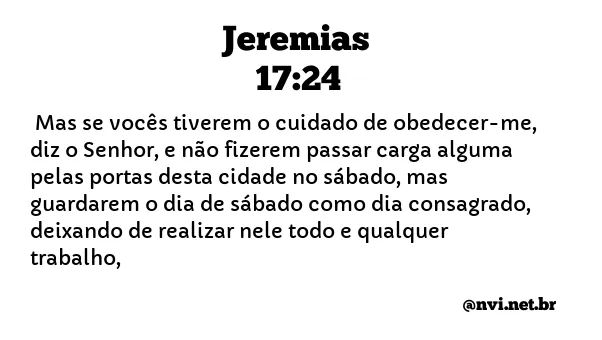 JEREMIAS 17:24 NVI NOVA VERSÃO INTERNACIONAL