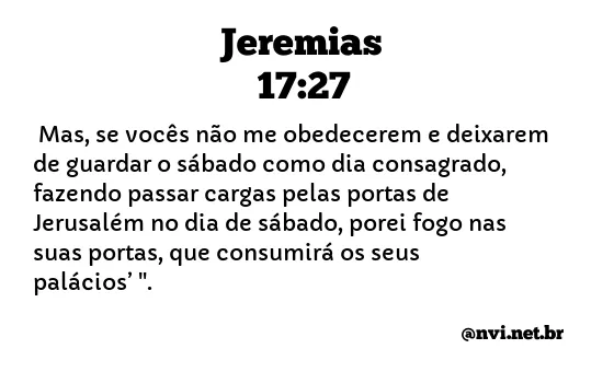 JEREMIAS 17:27 NVI NOVA VERSÃO INTERNACIONAL