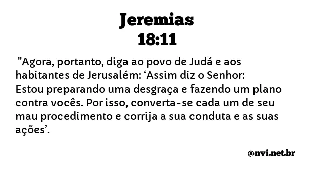 JEREMIAS 18:11 NVI NOVA VERSÃO INTERNACIONAL