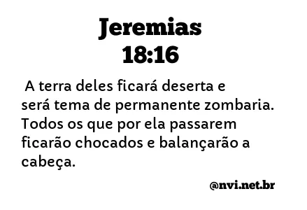 JEREMIAS 18:16 NVI NOVA VERSÃO INTERNACIONAL