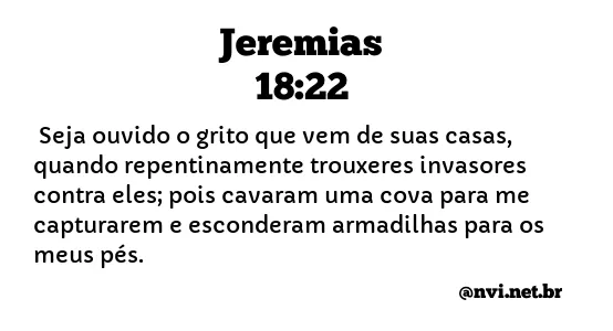 JEREMIAS 18:22 NVI NOVA VERSÃO INTERNACIONAL