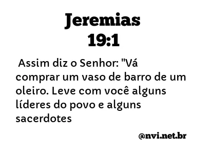 JEREMIAS 19:1 NVI NOVA VERSÃO INTERNACIONAL