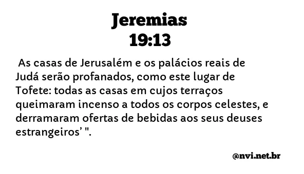 JEREMIAS 19:13 NVI NOVA VERSÃO INTERNACIONAL