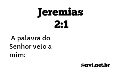 JEREMIAS 2:1 NVI NOVA VERSÃO INTERNACIONAL