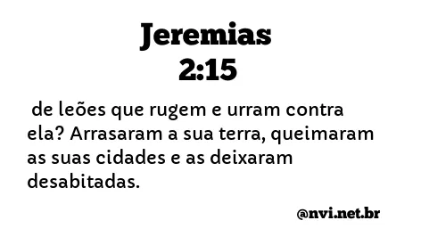 JEREMIAS 2:15 NVI NOVA VERSÃO INTERNACIONAL