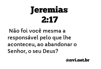 JEREMIAS 2:17 NVI NOVA VERSÃO INTERNACIONAL