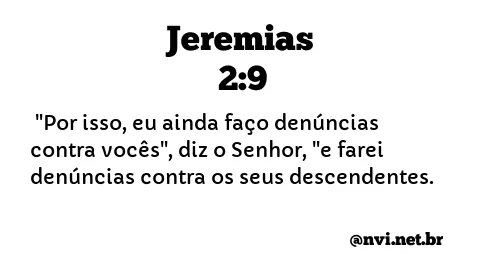 JEREMIAS 2:9 NVI NOVA VERSÃO INTERNACIONAL