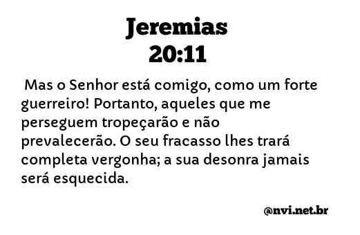 JEREMIAS 20:11 NVI NOVA VERSÃO INTERNACIONAL