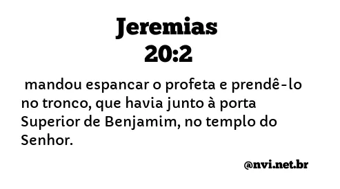 JEREMIAS 20:2 NVI NOVA VERSÃO INTERNACIONAL