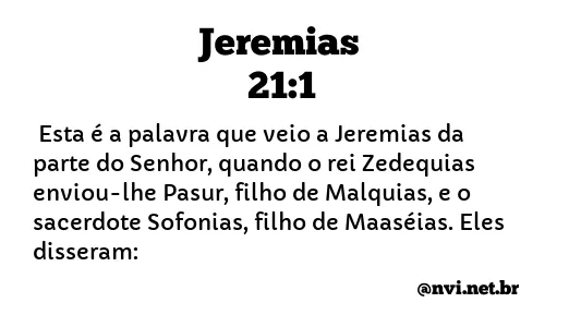 JEREMIAS 21:1 NVI NOVA VERSÃO INTERNACIONAL