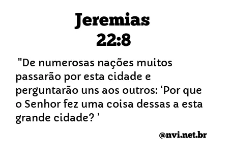 JEREMIAS 22:8 NVI NOVA VERSÃO INTERNACIONAL