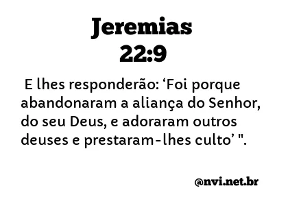 JEREMIAS 22:9 NVI NOVA VERSÃO INTERNACIONAL