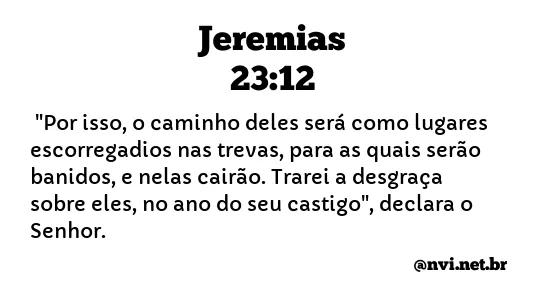 JEREMIAS 23:12 NVI NOVA VERSÃO INTERNACIONAL