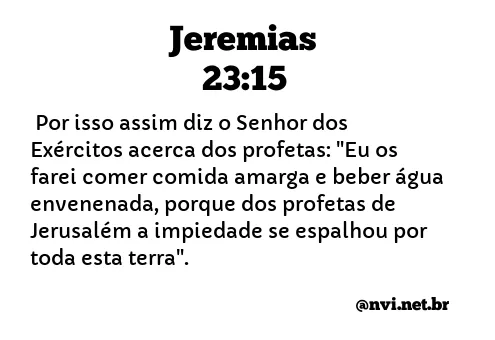 JEREMIAS 23:15 NVI NOVA VERSÃO INTERNACIONAL