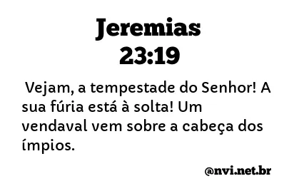 JEREMIAS 23:19 NVI NOVA VERSÃO INTERNACIONAL