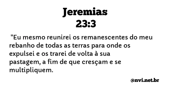 JEREMIAS 23:3 NVI NOVA VERSÃO INTERNACIONAL